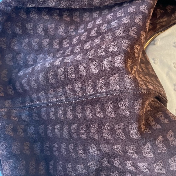 Botega Veneta suede bag with butterfly print. Dark brown. Vintage. Good shape. - Picture 5 of 10